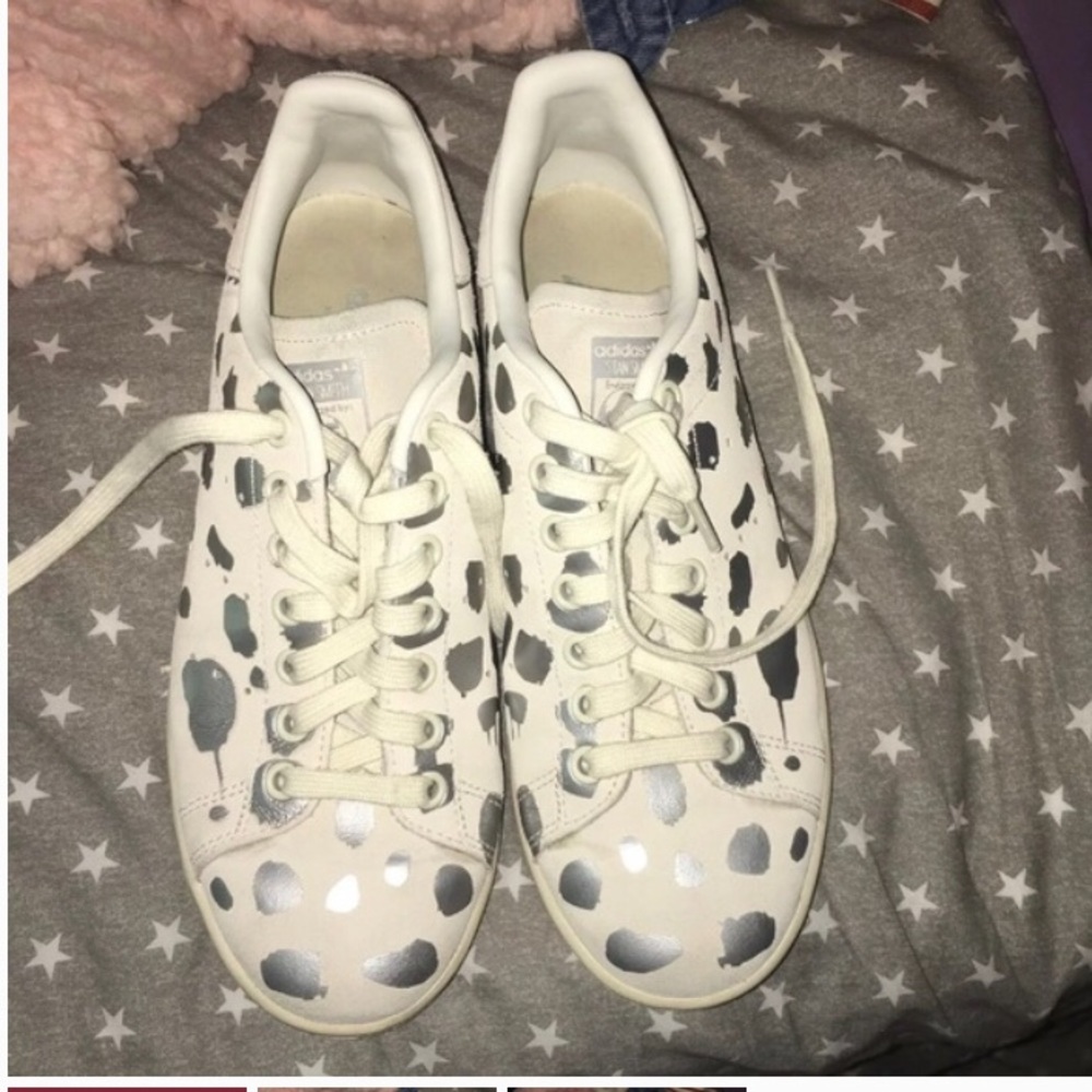 Adidas- rare Stan Smith metallic paint splatter